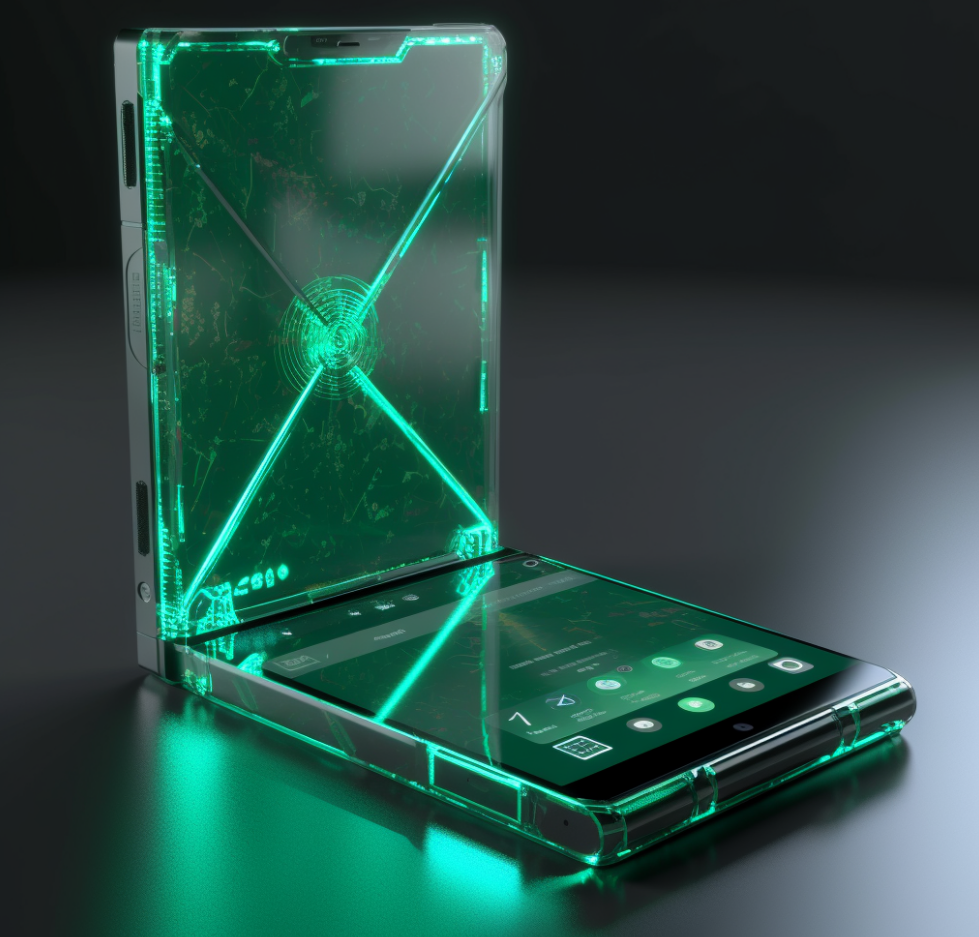 Green transparent phone