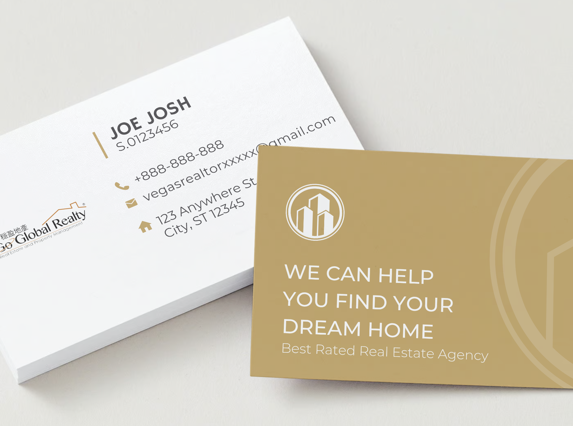 Gold & White business card