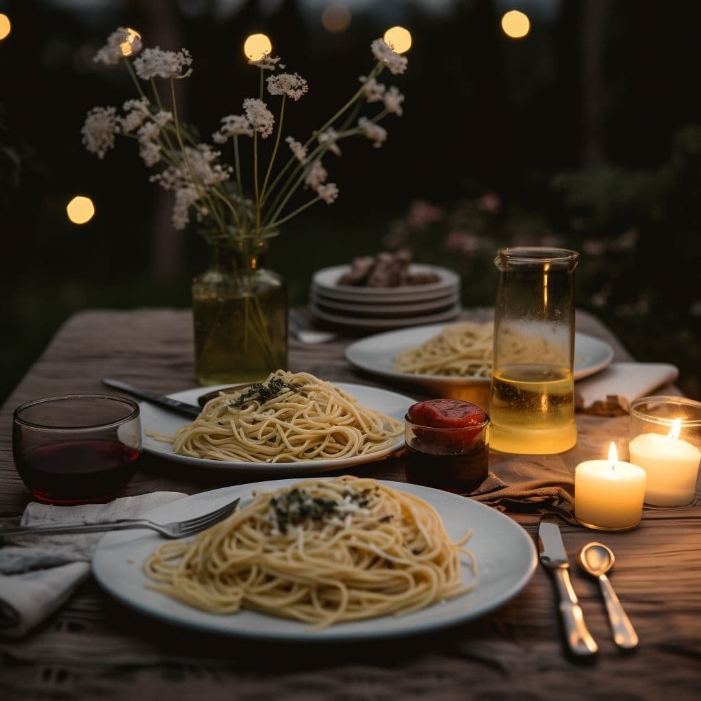 Spaghetti Under the Stars: A Romantic Evening Meal