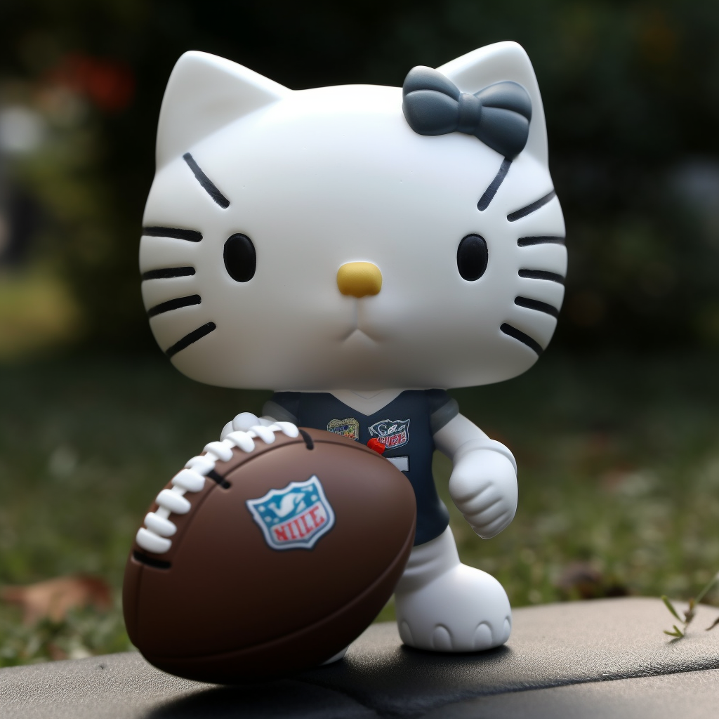 Hello Kitty playing football