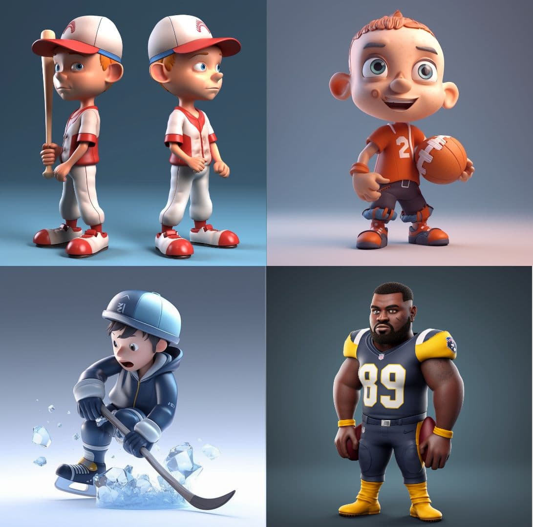 3D game characters for sports games