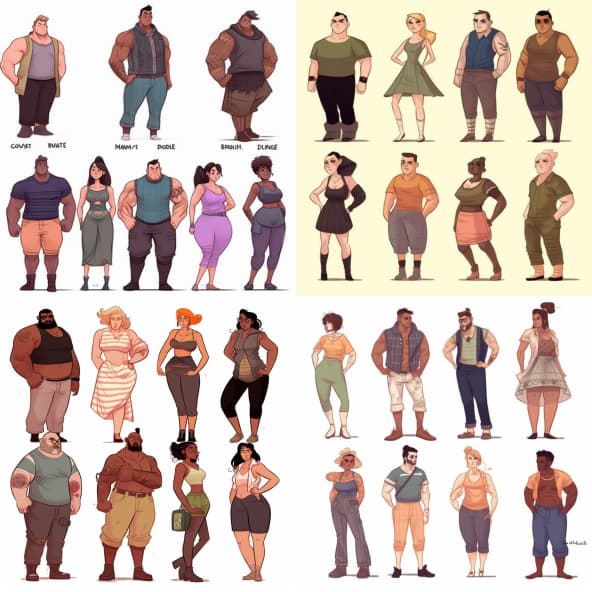 Creative beat'em up game characters
