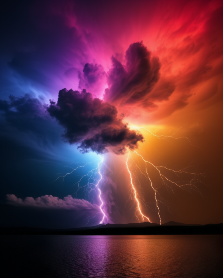 Multicolored lightning 
