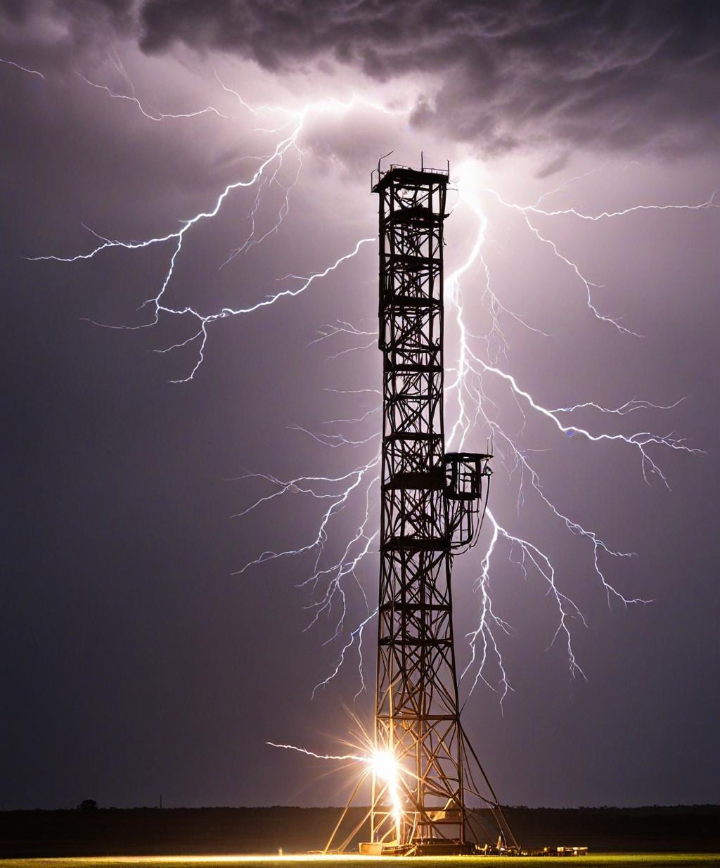 Lightning harnessing tower 