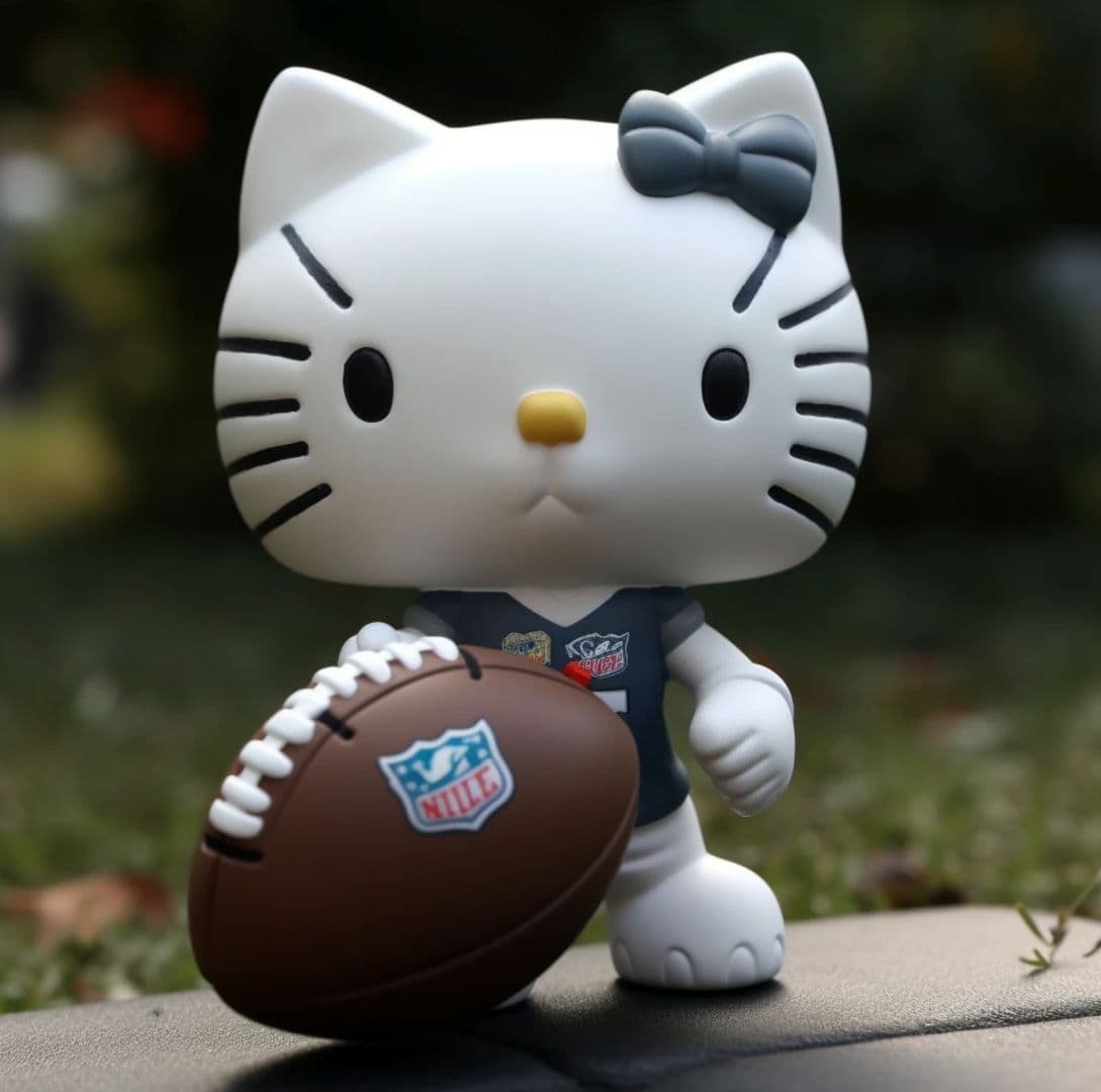 Hello kitty playing football