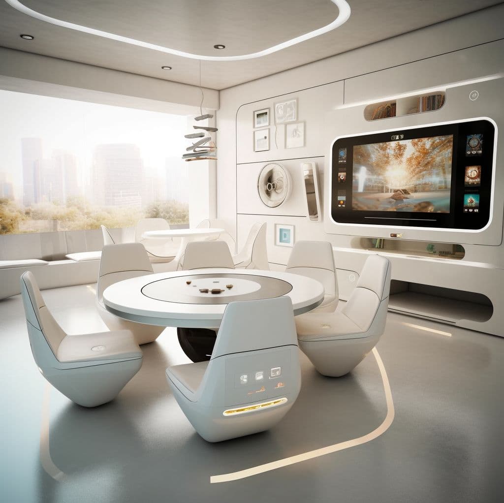 Futuristic Elegance: High-Tech Dining Space