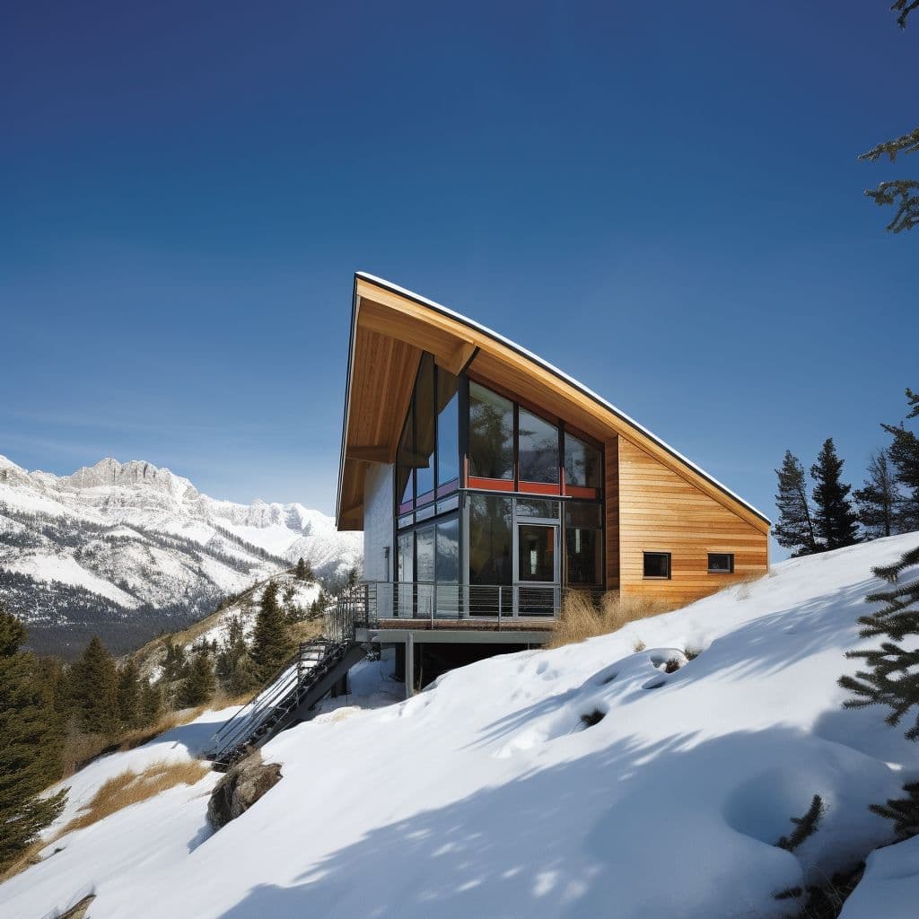 Alpine Cabin: Shelter Amid Snowy Peaks